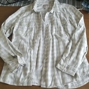 White and grey plaid shirt